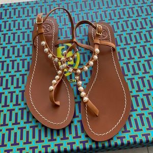 Tory Burch Emily Pearl thing sandals- size 8